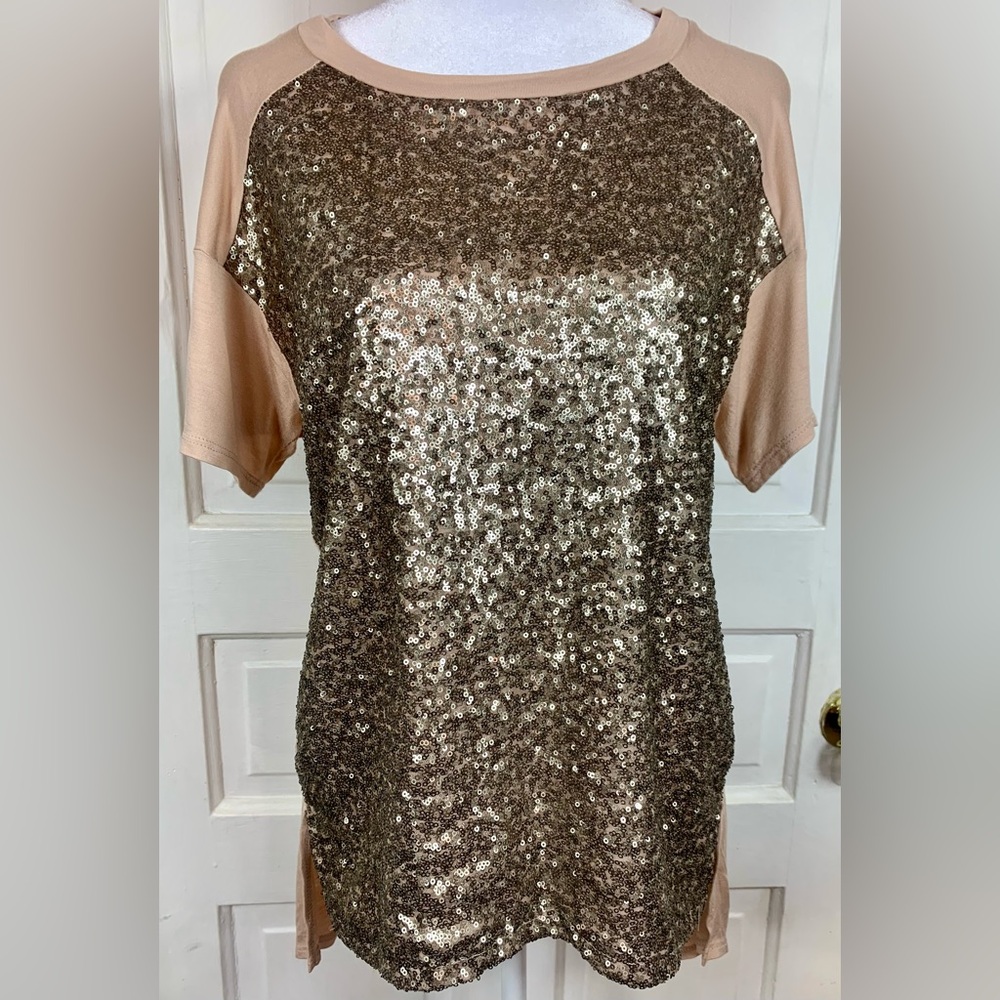 Charming Charlie Short Sleeved Sequined T-shirt - Women’s